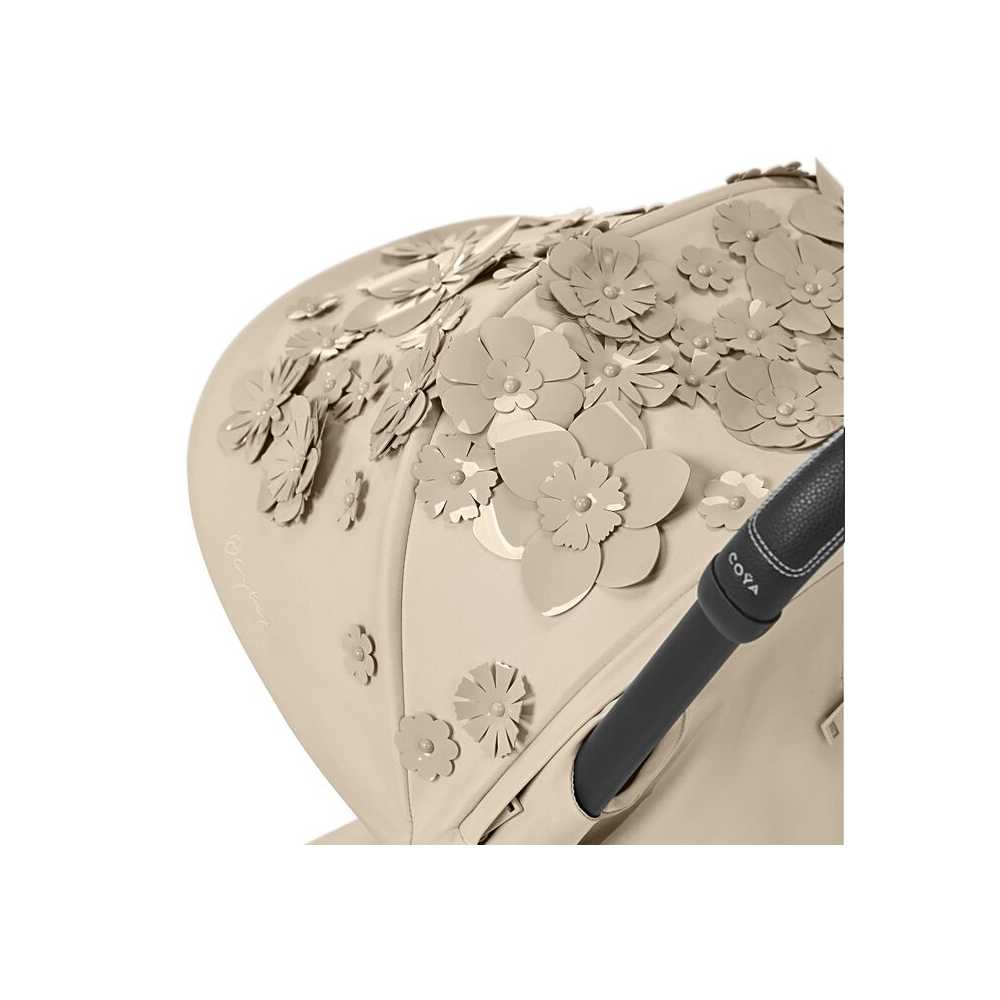 Sportinis vežimėlis Cybex COYA SIMPLY FLOWERS BEIGE, mid beige-Vaikiški vežimėliai, Lopšiai ir rėmai-e-vaikas