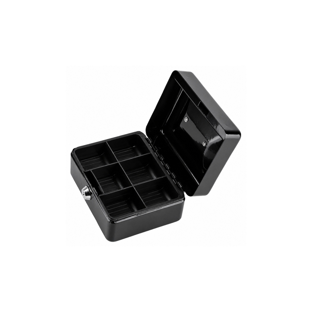 Mała Kasetka Na Pieniądze Metalowa Sejf Skrytka Na Klucz Czarna 13x10 cm