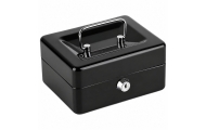 Mała Kasetka Na Pieniądze Metalowa Sejf Skrytka Na Klucz Czarna 13x10 cm