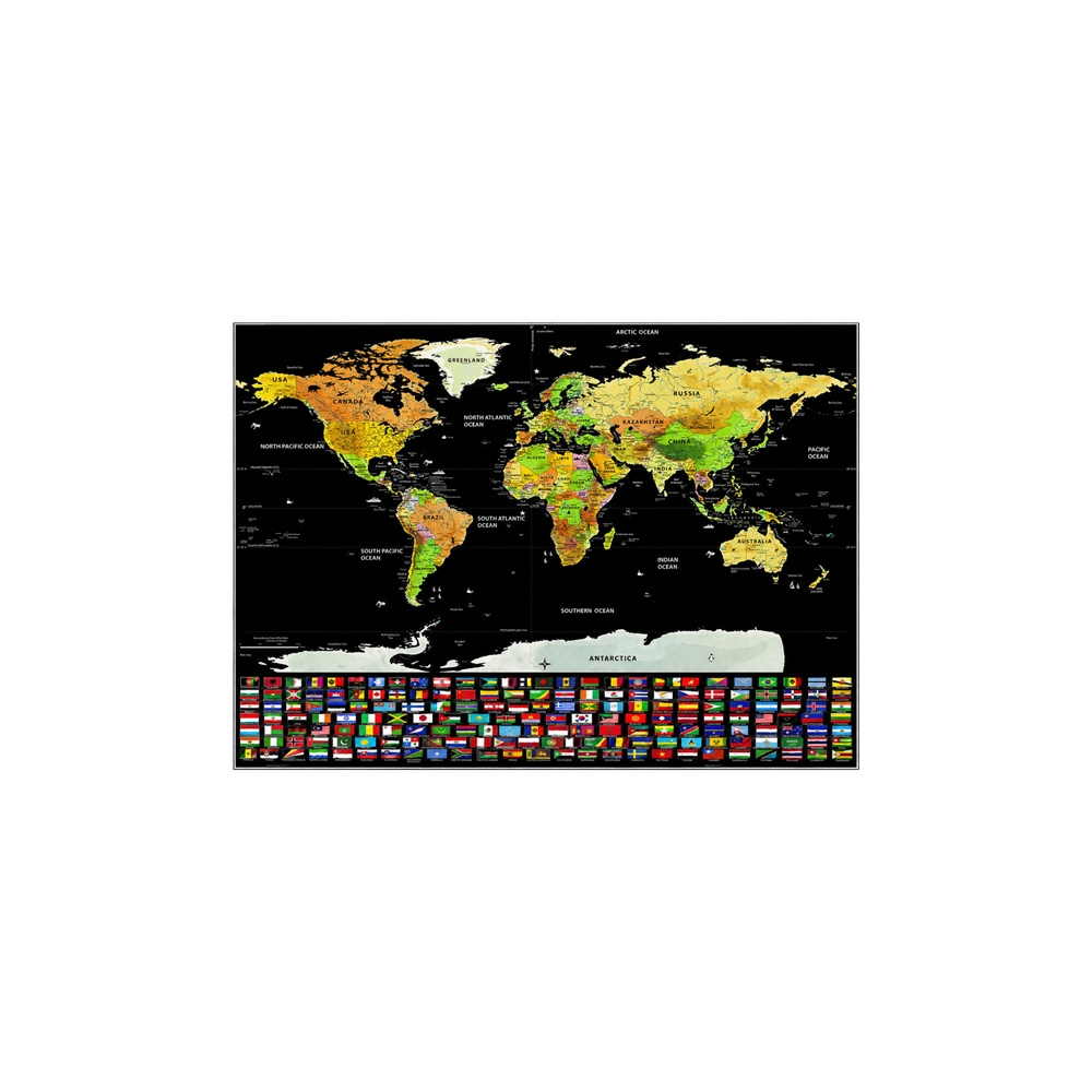 Mapa Świata Zdrapywanka Plakat Do Drapania Dla Podróżnika 82 x 59 cm