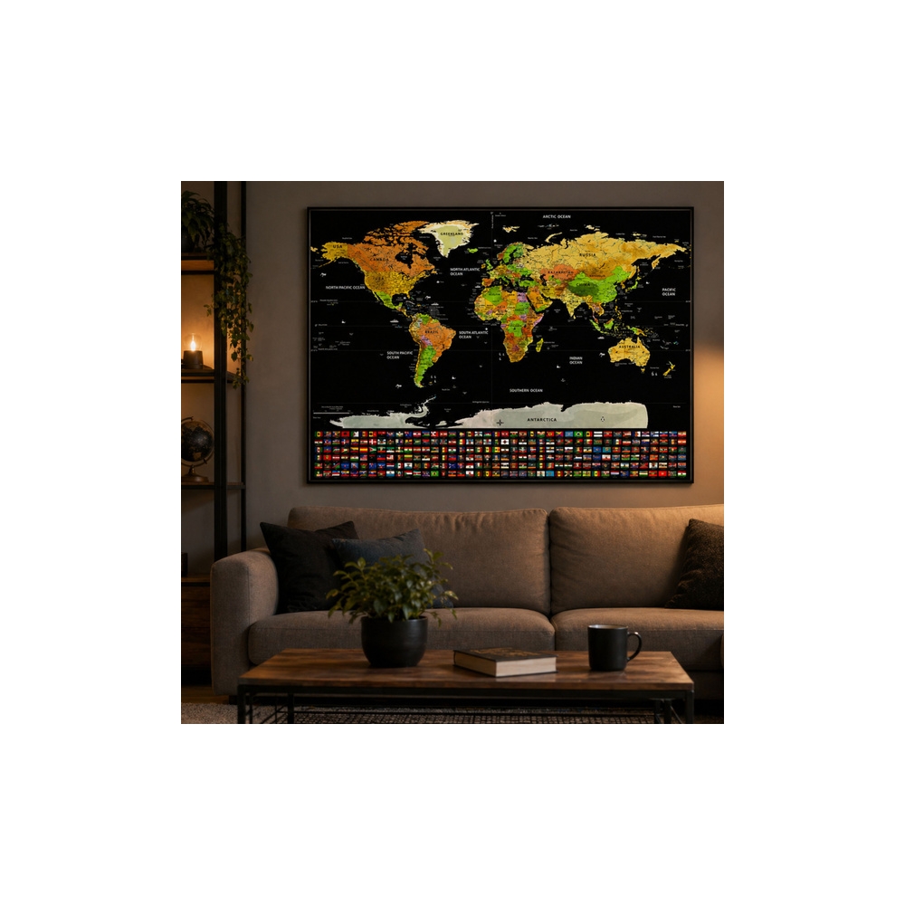 Mapa Świata Zdrapywanka Plakat Do Drapania Dla Podróżnika 82 x 59 cm