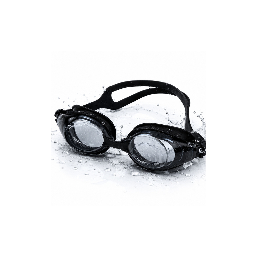 Okulary Do Pływania Regulowane Powłoka Anti Fog Ochrona UF Czarne Etui