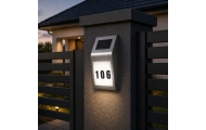 Solarna Lampa LED Kinkiet z Numerem Domu Podświetlany Ze Stali Nierdzewnej