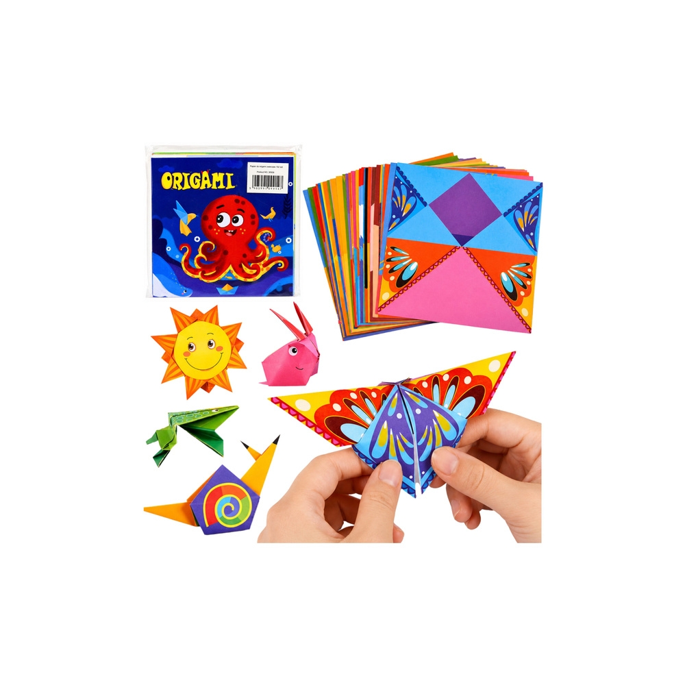 Zestaw Do Origami Papier Kolorowy Książeczka Instruktażowa 100 Arkuszy
