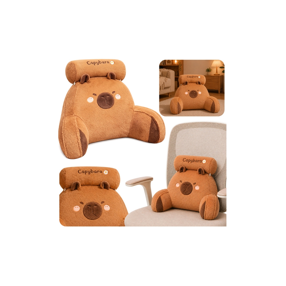 Oparcie Fotel Podparcie Pod Plecy Na Fotel Łóżko Kapibara Brązowy 60 x40 cm
