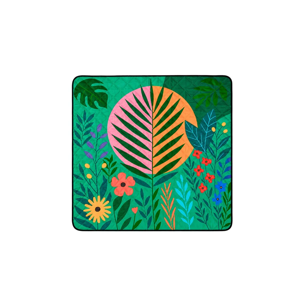 Pikniko, paplūdimio kelioninis pledas su augalų motyvais, spalvota, 100x150 cm-Namai, laisvalaikis, turizmas, Turizmas-e-vaikas