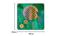 Koc Piknikowy Plażowy Turystyczny Mata Rośliny Kolorowa 100x150 cm