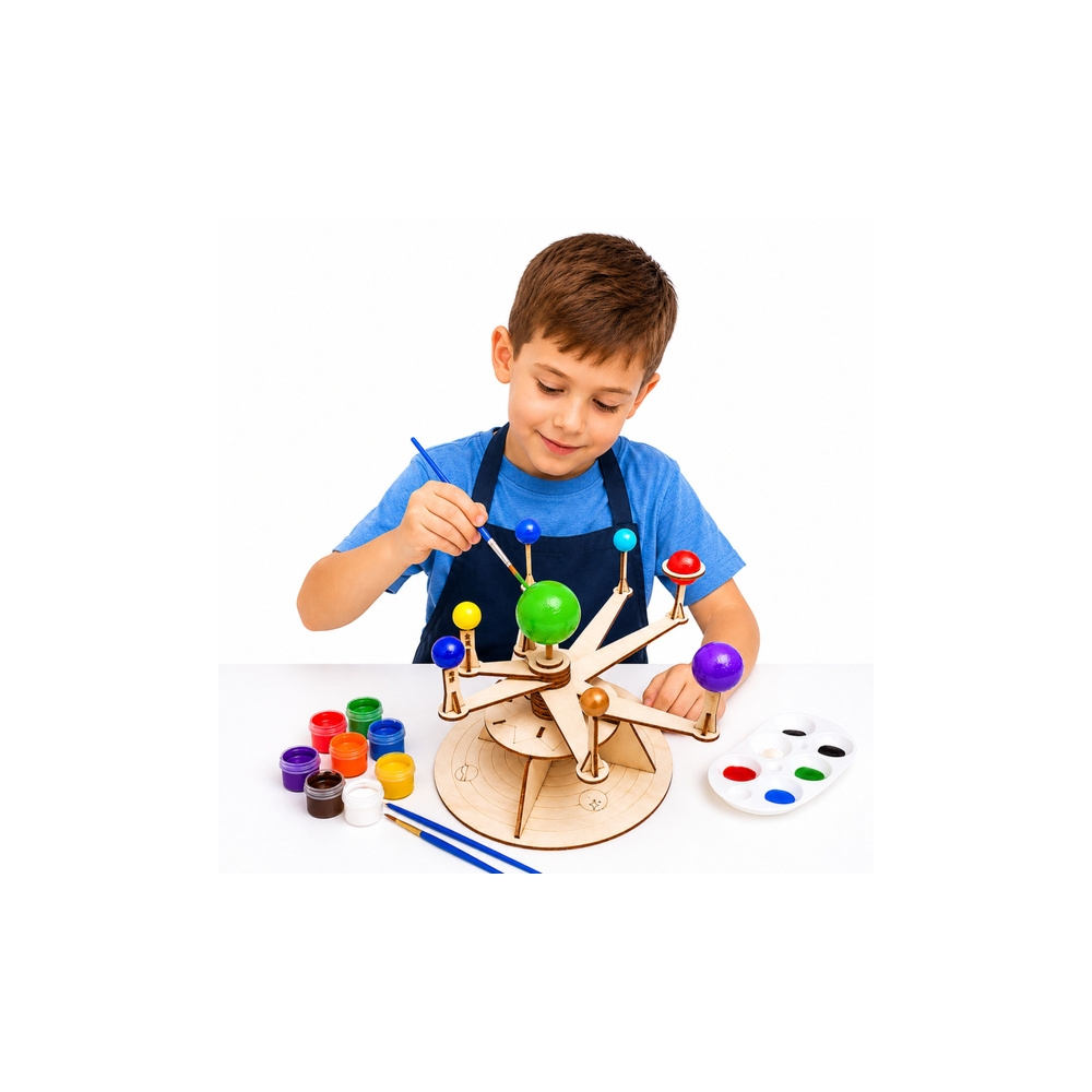 Drewniany Model Układu Słonecznego Planety DIY Zestaw Edukacyjny