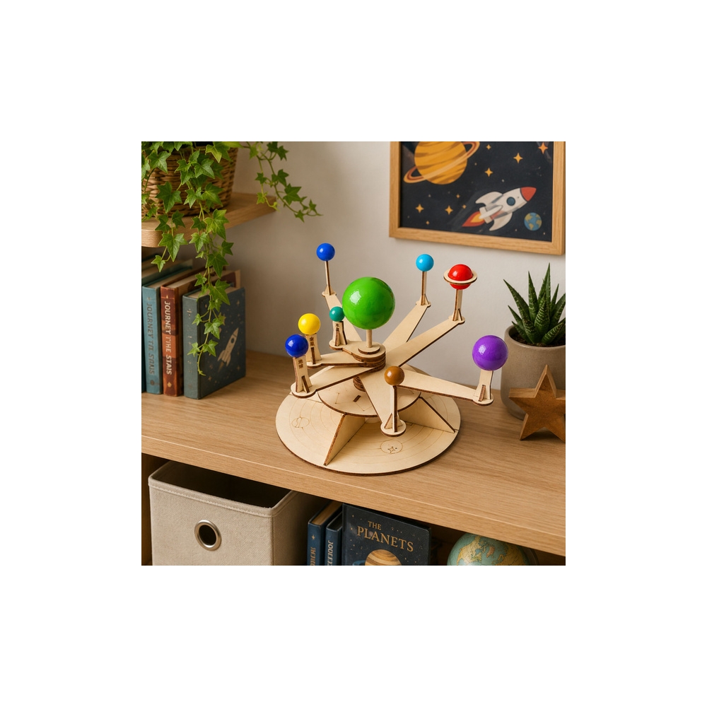 Drewniany Model Układu Słonecznego Planety DIY Zestaw Edukacyjny