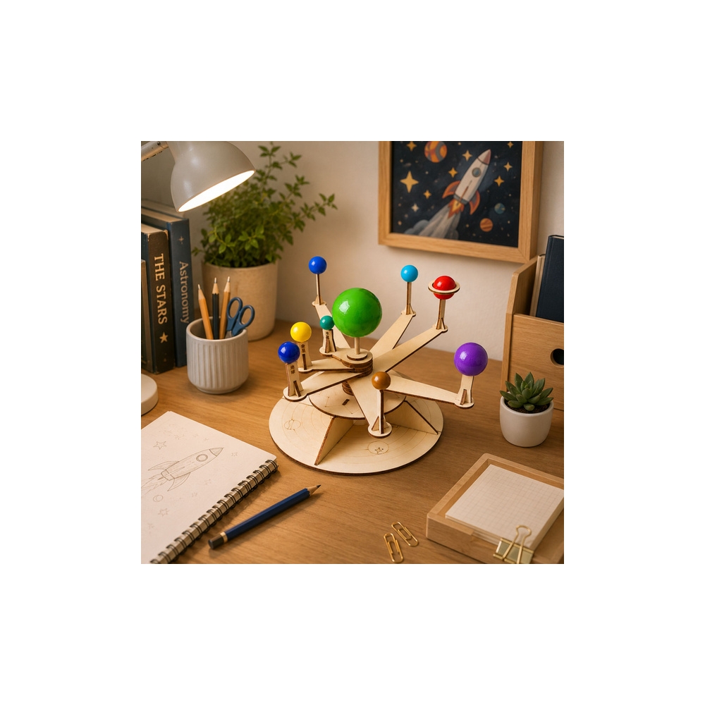 Drewniany Model Układu Słonecznego Planety DIY Zestaw Edukacyjny