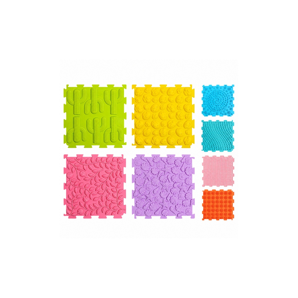 Sensoryczne Puzzle Silikonowe Mata Ścieżka Sensoryczna Kolorowe 25 cm 12el.