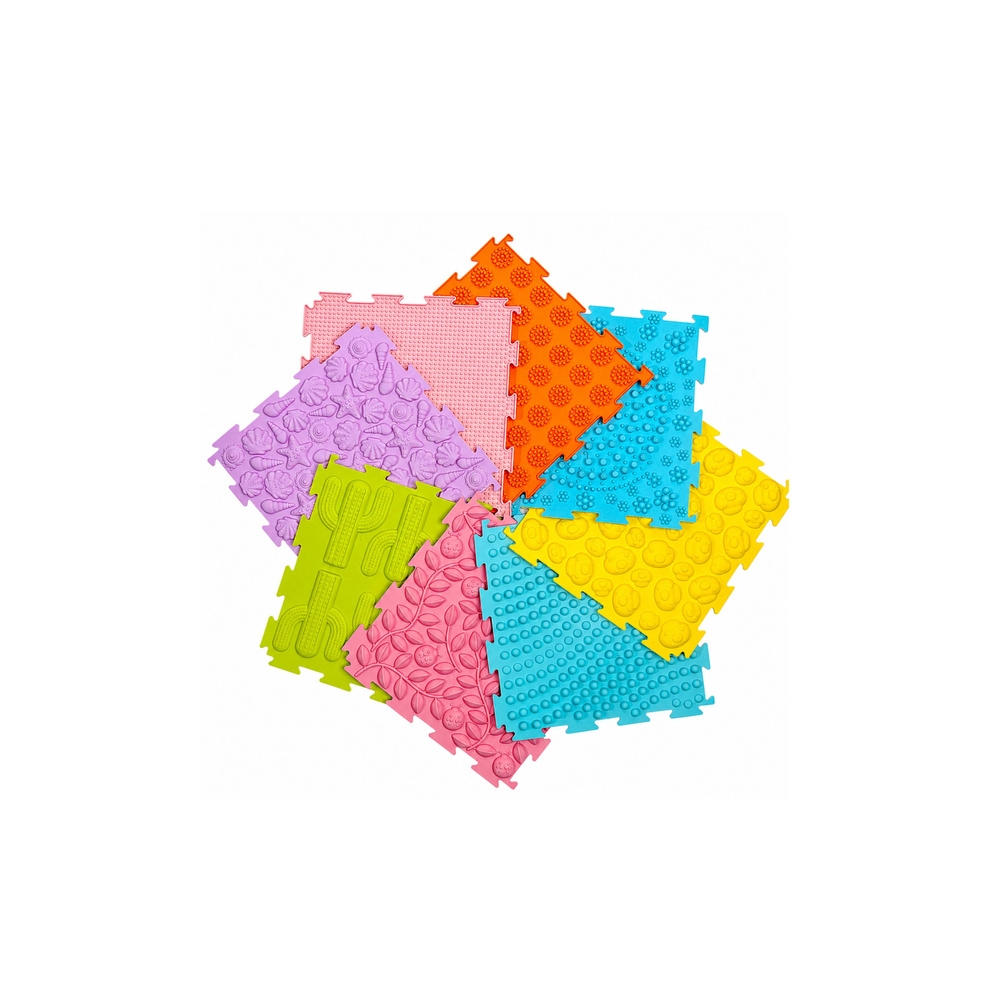Sensoryczne Puzzle Silikonowe Mata Ścieżka Sensoryczna Kolorowe 25 cm 12el.