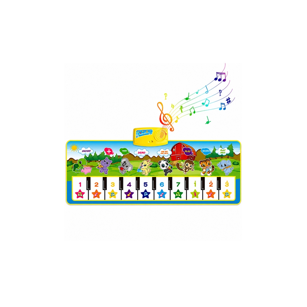 Muzikinis kilimėlis su gyvūnėliais ir muzikos instrumentų garsais, 100 x 36 cm-Žaislai, Muzikiniai-e-vaikas