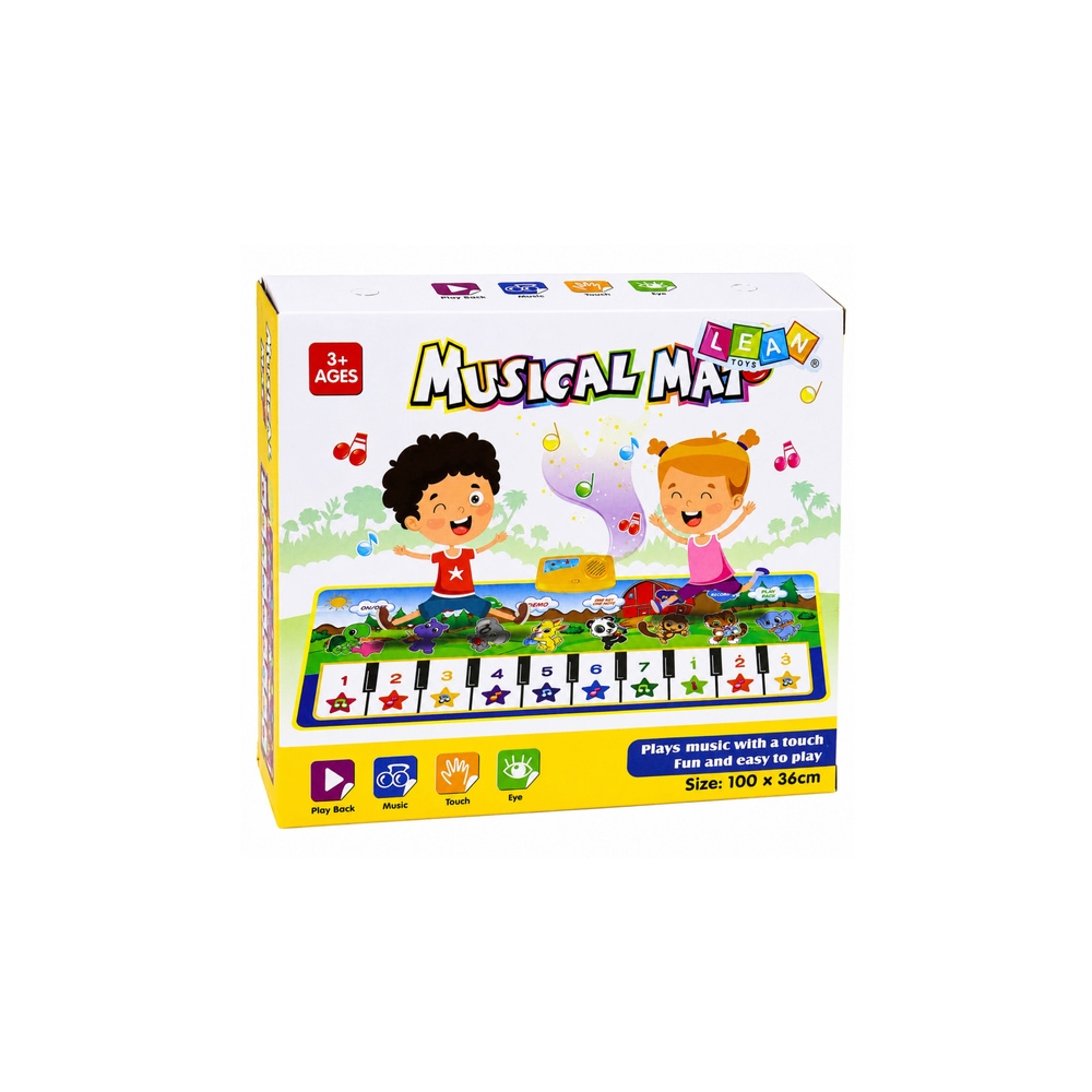 Muzikinis kilimėlis su gyvūnėliais ir muzikos instrumentų garsais, 100 x 36 cm-Žaislai, Muzikiniai-e-vaikas