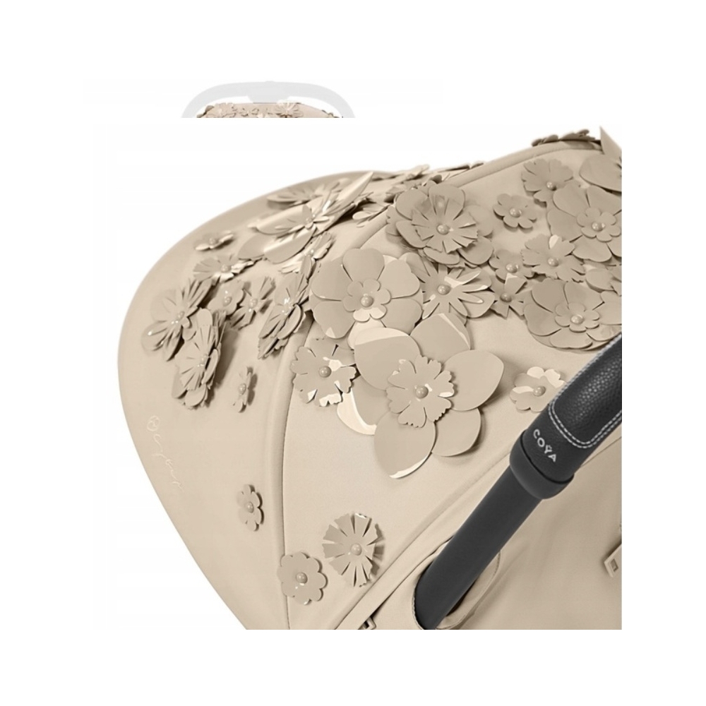 Sėdynės audinys Cybex COYA SIMPLY FLOWERS BEIGE, mid beige-Vaikiški vežimėliai, Lopšiai ir rėmai-e-vaikas