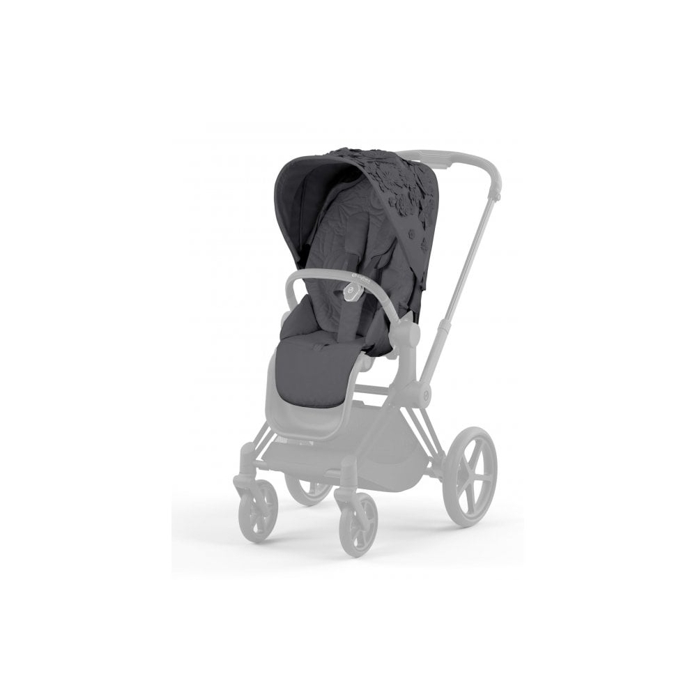 Sėdynės audinys Cybex PRIAM SIMPLY FLOWERS GREY, dark grey-Vaikiški vežimėliai, Lopšiai ir rėmai-e-vaikas