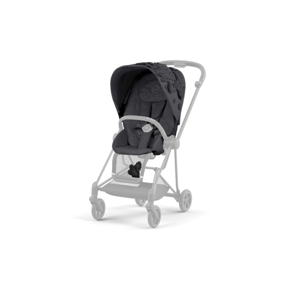 Sėdynės audinys Cybex MIOS SIMPLY FLOWERS GREY, dark grey-Vaikiški vežimėliai, Lopšiai ir rėmai-e-vaikas