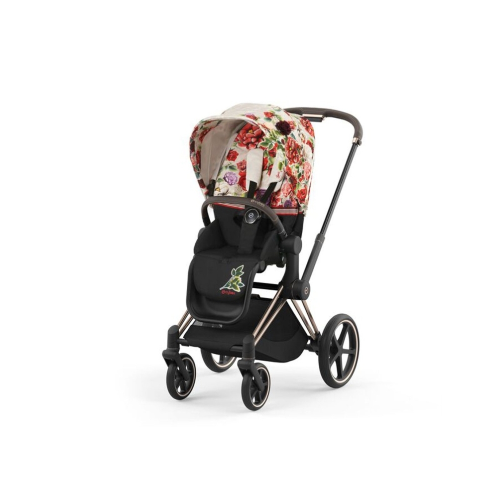 Sėdynės audinys Cybex PRIAM Spring Blossom Light, light beige-Vaikiški vežimėliai, Lopšiai ir rėmai-e-vaikas
