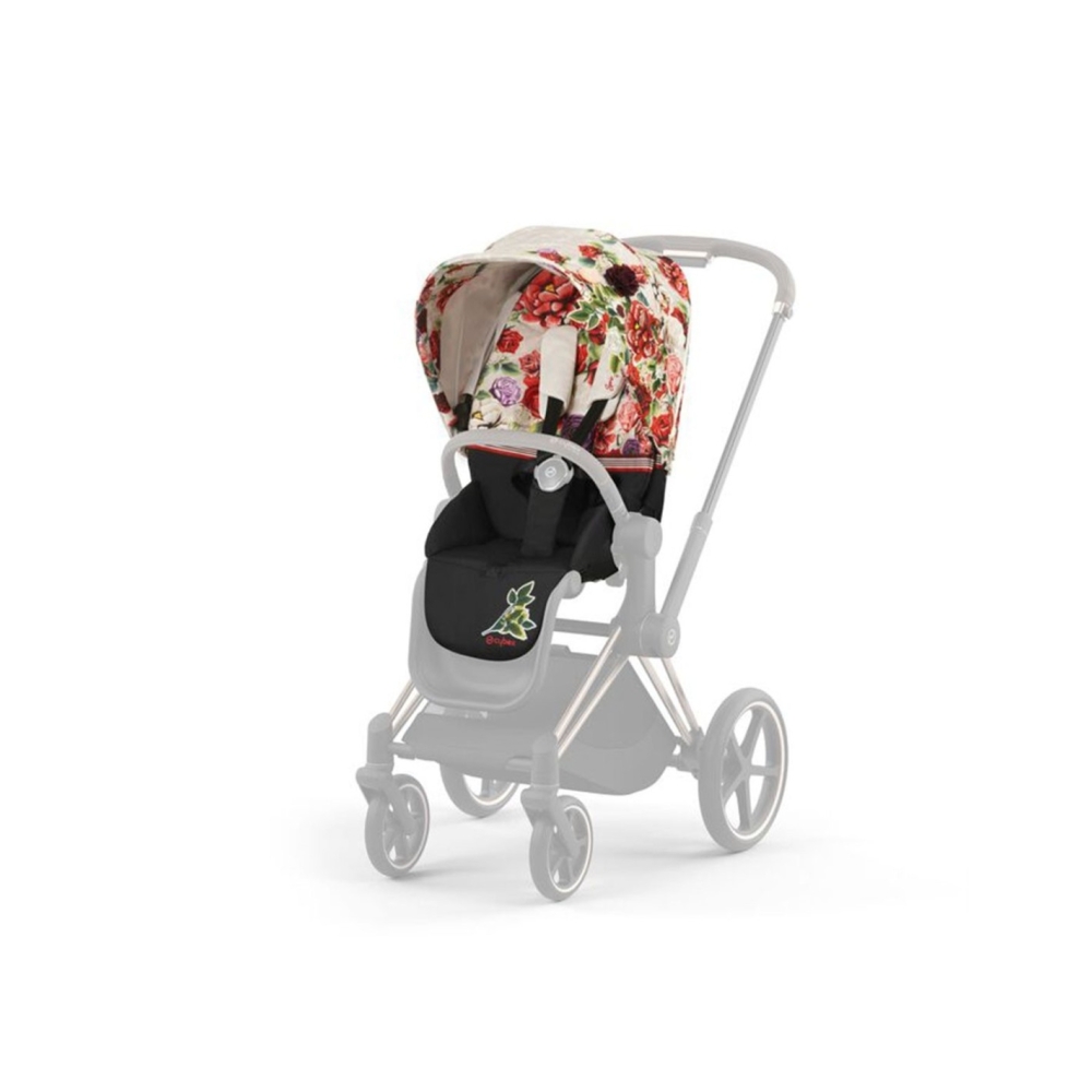 Sėdynės audinys Cybex PRIAM Spring Blossom Light, light beige-Vaikiški vežimėliai, Lopšiai ir rėmai-e-vaikas