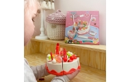 Gimtadienio tortas su žvakėmis ir vaisiais WOOPIE, 40 el.-Žaislai, Profesijos, buities žaislai, Mažiesiems kulinarams-e-vaikas