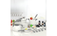 WOOPIE Little Chef Set Pots Frying Pan Kettle White 32 pcs.					
