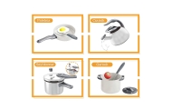 WOOPIE Little Chef Set Pots Frying Pan Kettle White 32 pcs.					