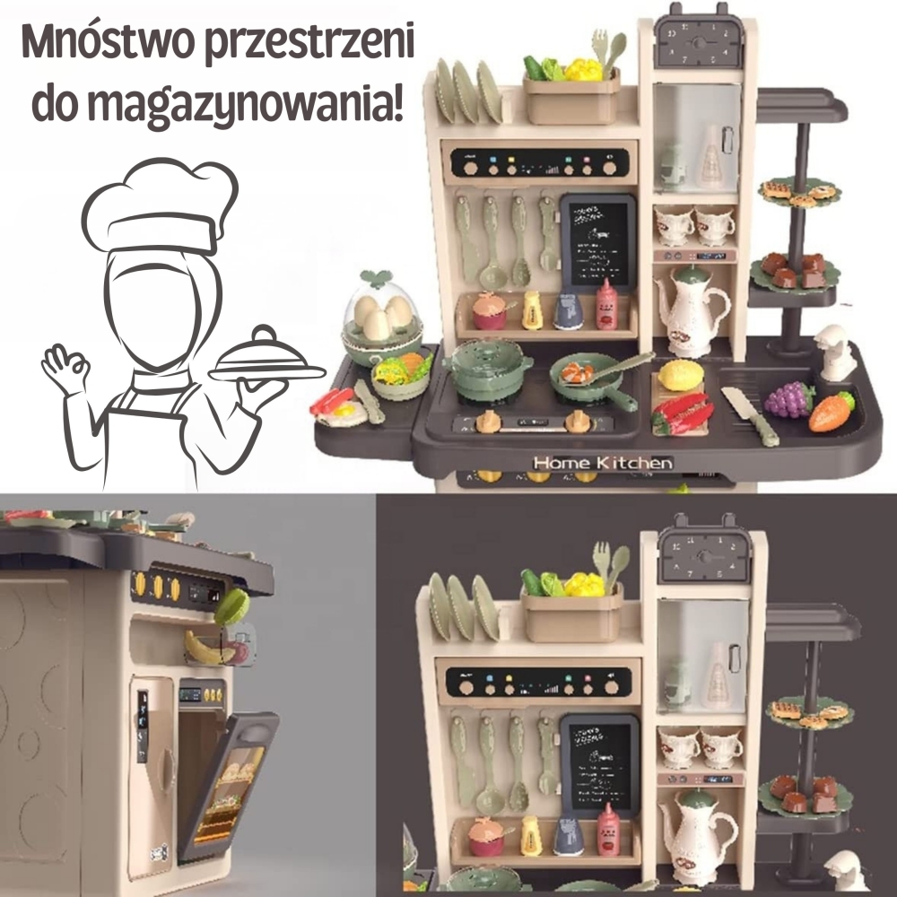 Interaktyvi virtuvė WOOPIE su garų maišytuvu ir vandens cirkuliacijos efektais, 88 el.