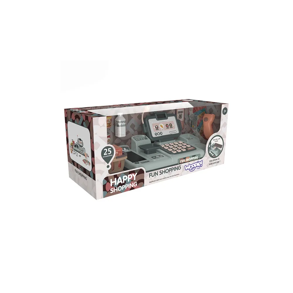 WOOPIE Kids' Cash Register Scanner Scale Microphone + 25 Accessories 