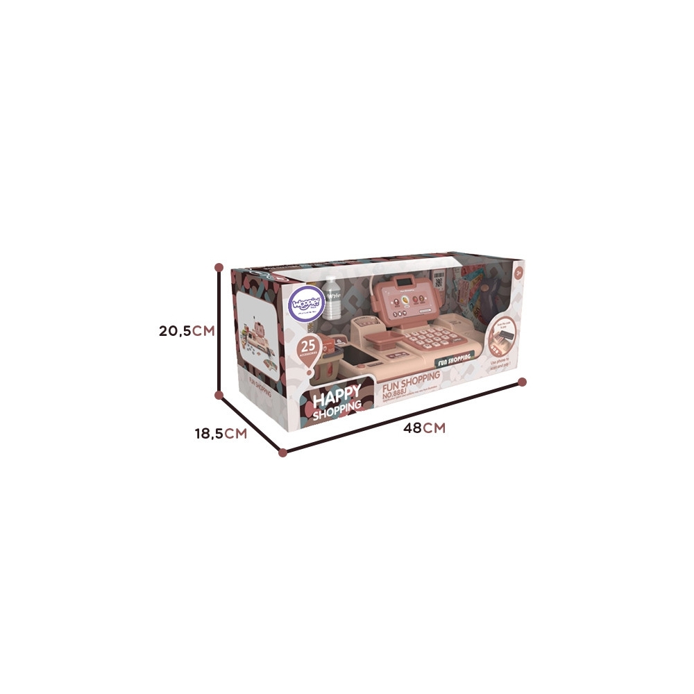 WOOPIE Cash Register For Kids Scanner Scale Microphone + 25 Accs.					