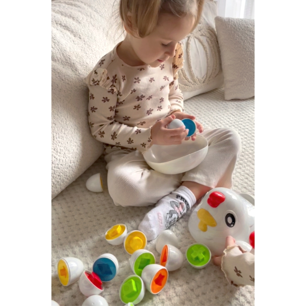 Formų rūšiuoklė WOOPIE Montessori Viščiukas-LEKER-e-vaikas