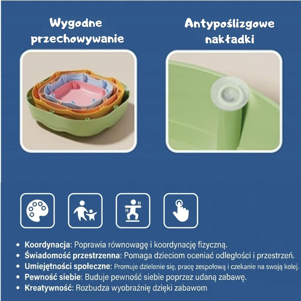Sensoriniai balansavimo akmenys su tekstūromis WOOPIE, 5 vnt-Laikina-e-vaikas