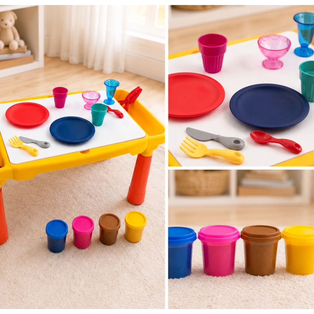WOOPIE Dough Table Set with Storage 40 pcs. 