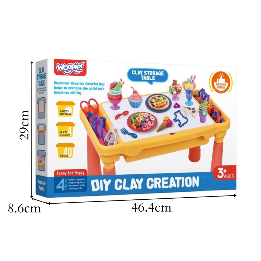 WOOPIE Dough Table Set with Storage 40 pcs. 