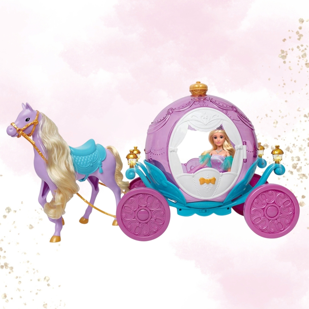 Lėlės princesės Lilijos ir stebuklingos karietos rinkinys WOOPIE ROYAL + priedai-Žaislai, Lėlės ir jų priedai, Lėlės-e-vaikas