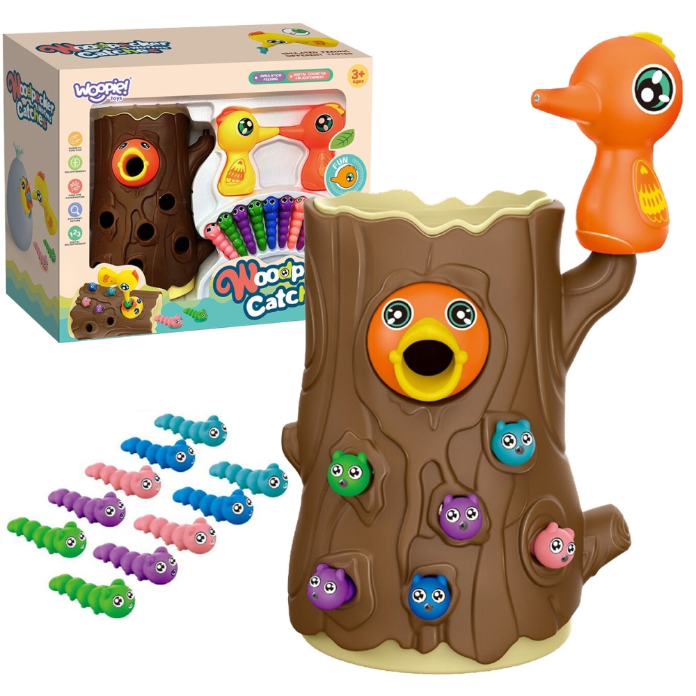 WOOPIE Magnetic Arcade Game Catch the Bug 2 Woodpeckers + 10 Bugs					
