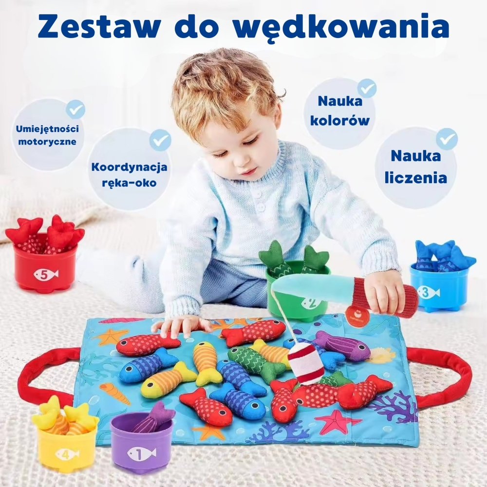 Mažojo žvejo rinkinys WOOPIE – skaičiavimo mokymasis, 22 dalys-LEKER-e-vaikas