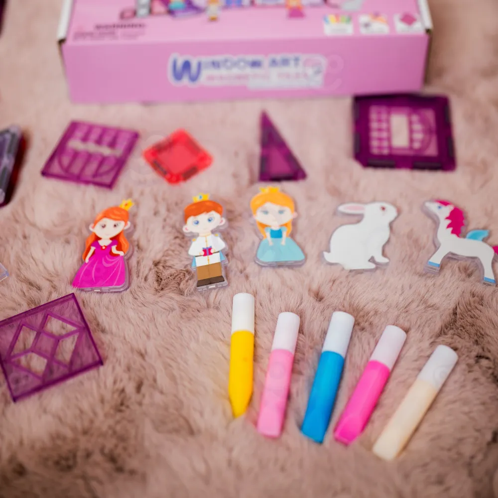Magnetinis konstruktorius WOOPIE Princesės pilis, 50 vnt-Žaislai, Konstruktoriai, Magnetiniai konstruktoriai-e-vaikas
