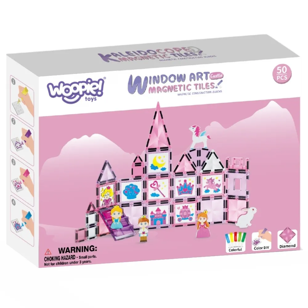 Magnetinis konstruktorius WOOPIE Princesės pilis, 50 vnt-Žaislai, Konstruktoriai, Magnetiniai konstruktoriai-e-vaikas