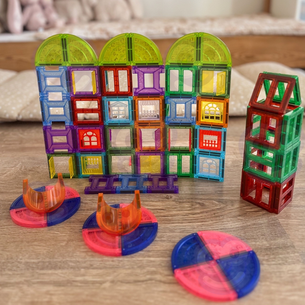 Magnetinis konstruktorius WOOPIE 3D Pilis, 100 vnt-Žaislai, Konstruktoriai, Magnetiniai konstruktoriai-e-vaikas