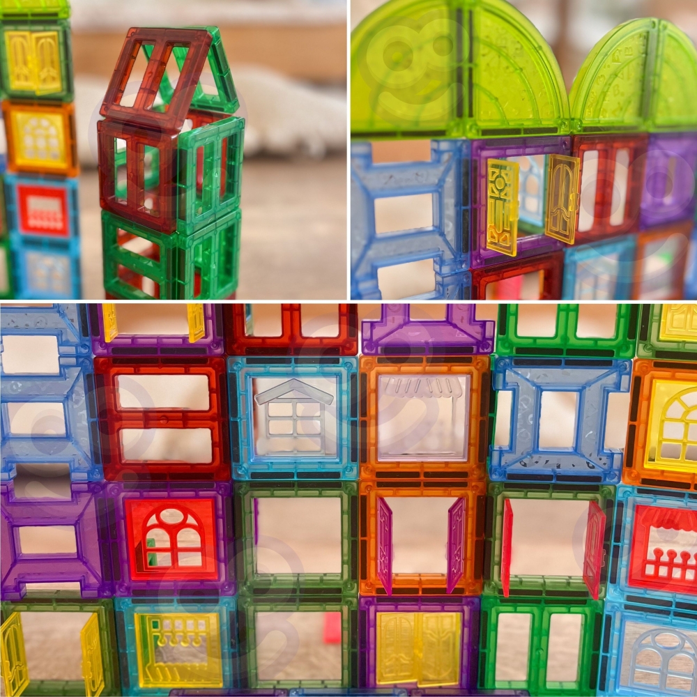 Magnetinis konstruktorius WOOPIE 3D Pilis, 100 vnt-Žaislai, Konstruktoriai, Magnetiniai konstruktoriai-e-vaikas