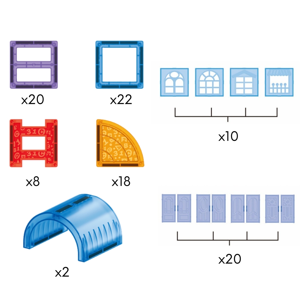 Magnetinis konstruktorius WOOPIE 3D Pilis, 100 vnt-Žaislai, Konstruktoriai, Magnetiniai konstruktoriai-e-vaikas