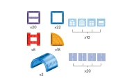 WOOPIE Magnetic Construction Blocks 3D Educational Set Castle 100pcs.					