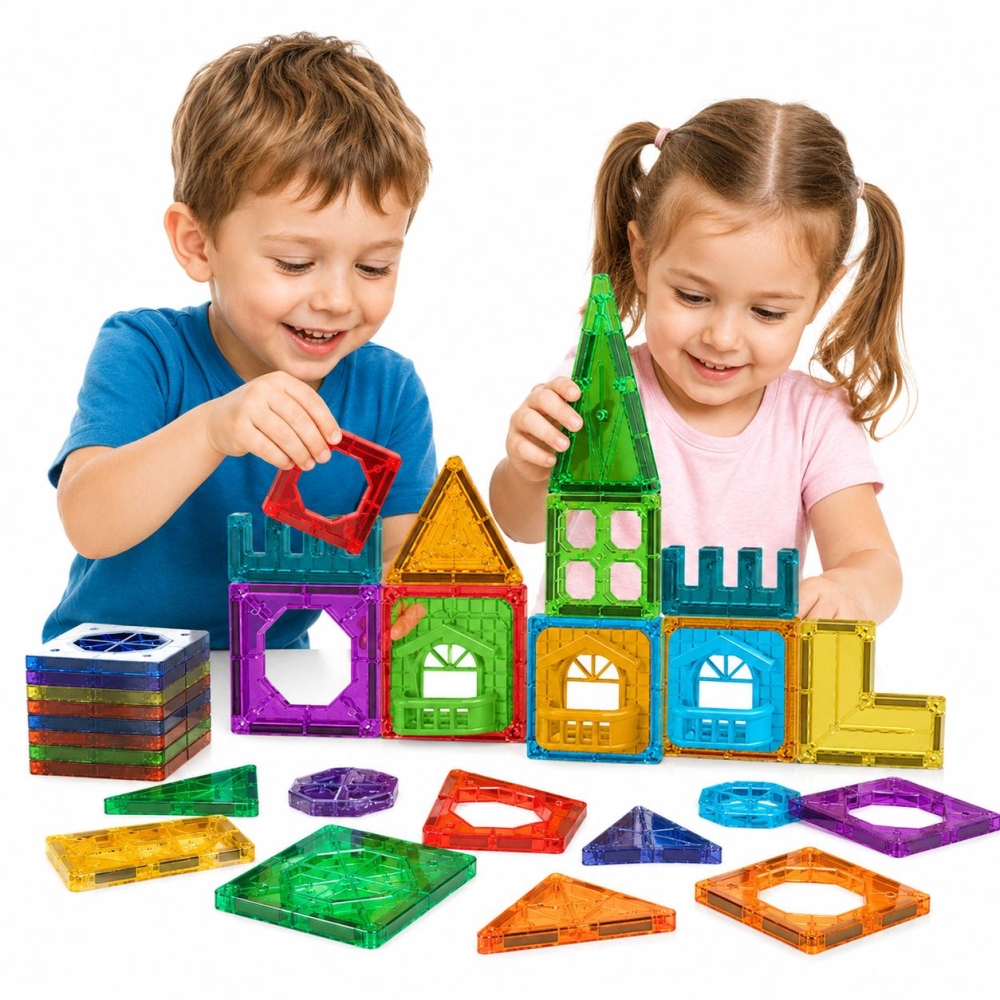 Magnetinis konstruktorius WOOPIE 3D mokomasis rinkinys „Pilis“, 30 vnt-Žaislai, Konstruktoriai, Magnetiniai konstruktoriai-e-vai