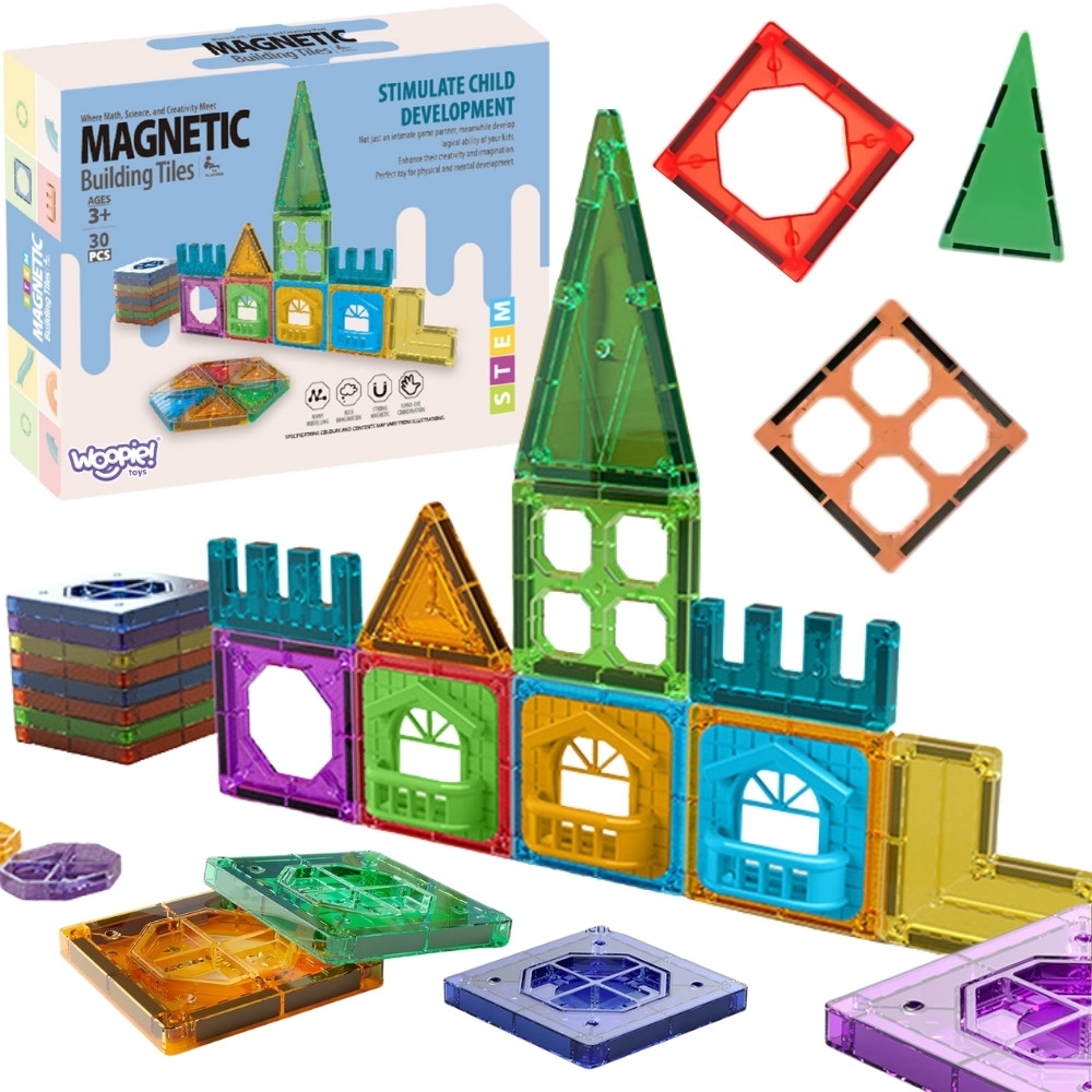 Magnetinis konstruktorius WOOPIE 3D mokomasis rinkinys „Pilis“, 30 vnt-Žaislai, Konstruktoriai, Magnetiniai konstruktoriai-e-vai