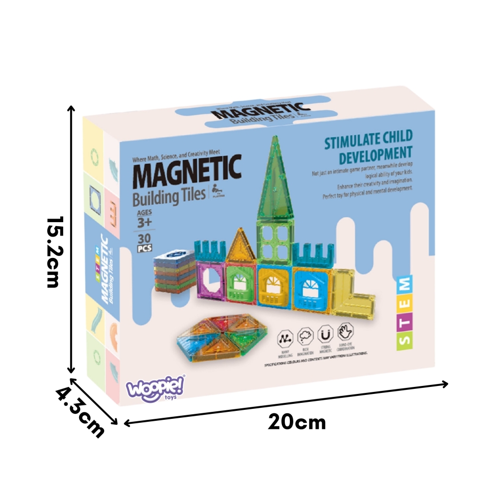 Magnetinis konstruktorius WOOPIE 3D mokomasis rinkinys „Pilis“, 30 vnt-Žaislai, Konstruktoriai, Magnetiniai konstruktoriai-e-vai