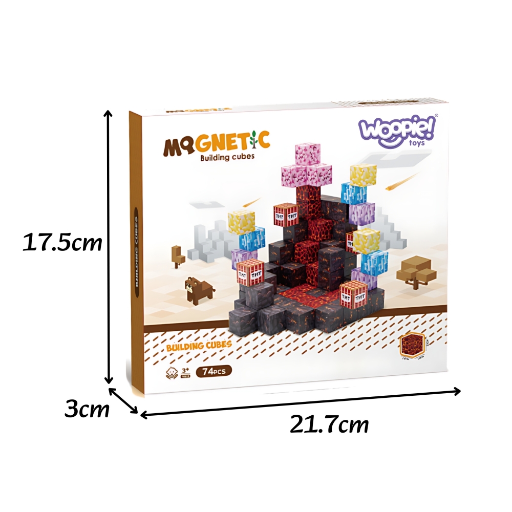 Magnetinis konstruktorius WOOPIE kubeliai Cubes Pixels, 74 vnt-Žaislai, Konstruktoriai, Magnetiniai konstruktoriai-e-vaikas