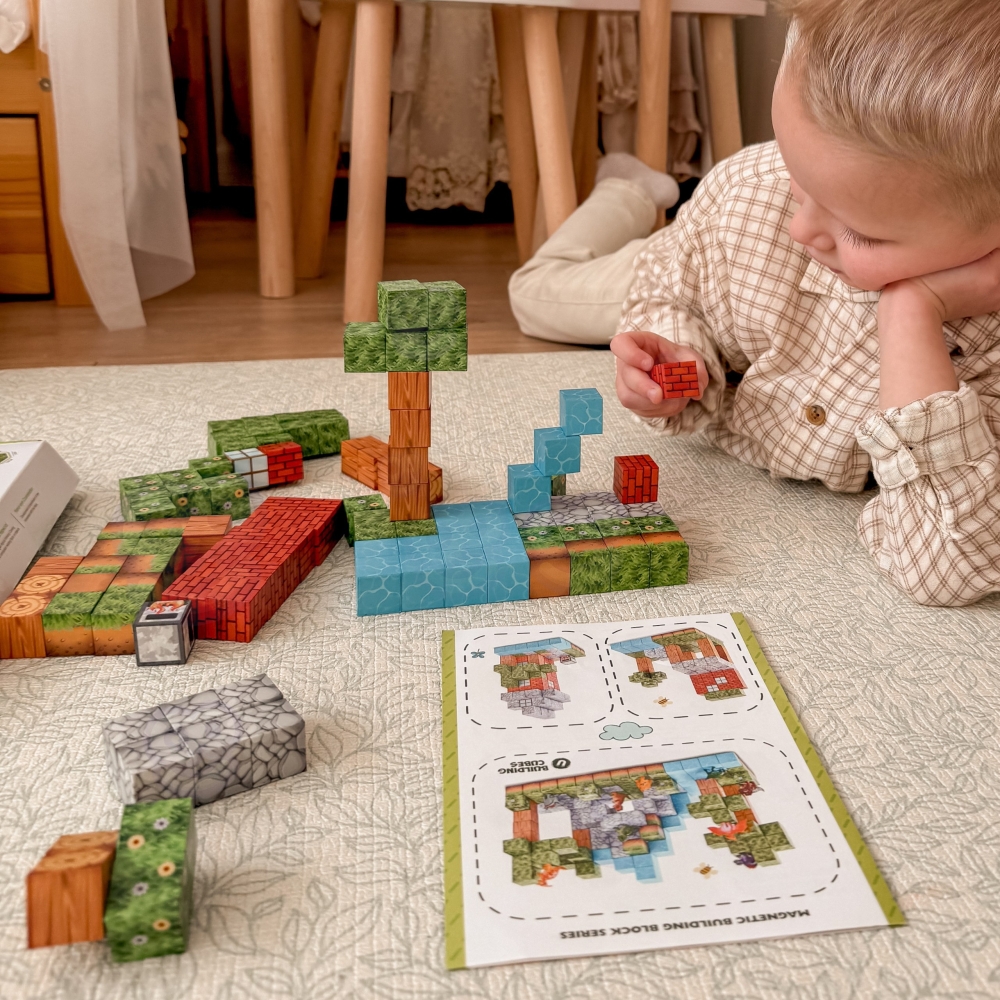 Magnetinis konstruktorius WOOPIE kubeliai World of Blocks, 108 vnt-Žaislai, Konstruktoriai, Magnetiniai konstruktoriai-e-vaikas