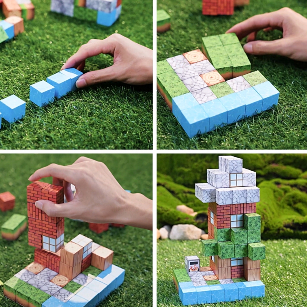 Magnetinis konstruktorius WOOPIE kubeliai World of Blocks, 108 vnt-Žaislai, Konstruktoriai, Magnetiniai konstruktoriai-e-vaikas