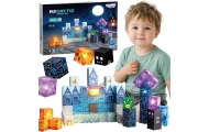 Magnetinis konstruktorius WOOPIE kubeliai Pixel Castle, 64 vnt-Žaislai, Konstruktoriai, Magnetiniai konstruktoriai-e-vaikas