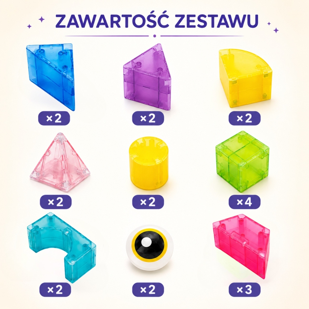 Magnetinis konstruktorius WOOPIE kubeliai M Block 3D, 21 vnt-Žaislai, Konstruktoriai, Magnetiniai konstruktoriai-e-vaikas